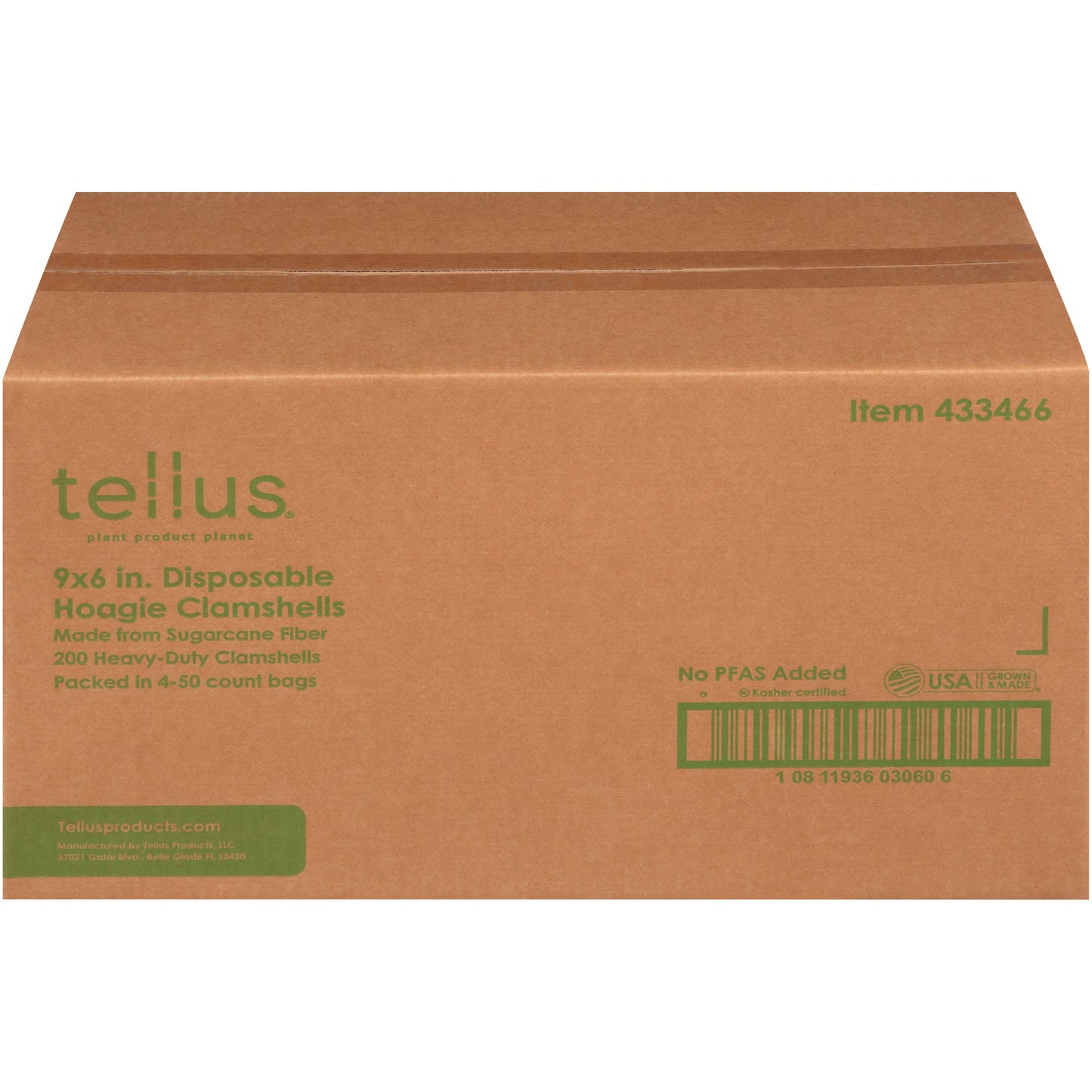 Tellus Hoagie Clamshell 50 Each - 4 Per Case.