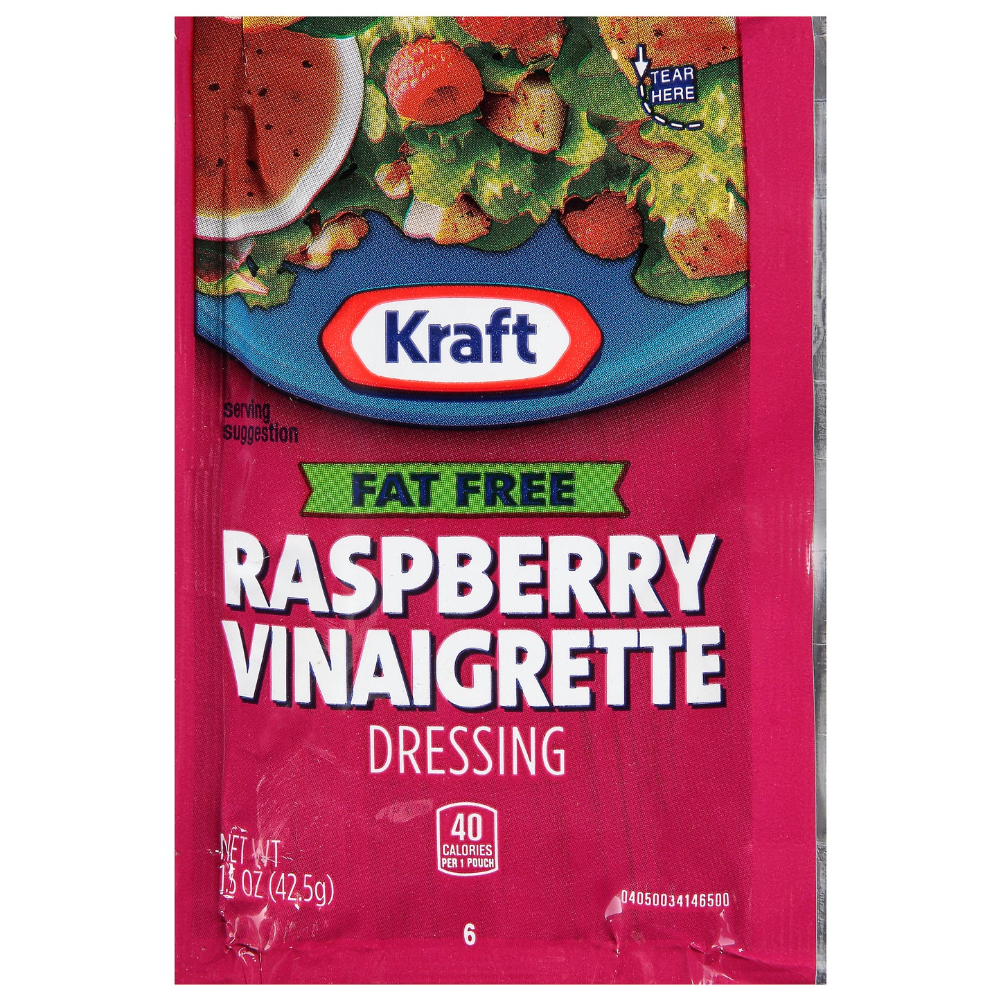 Kraft Raspberry Vinaigrette Fat Free Dressing 60 Casepack 1.5 Ounce Packets