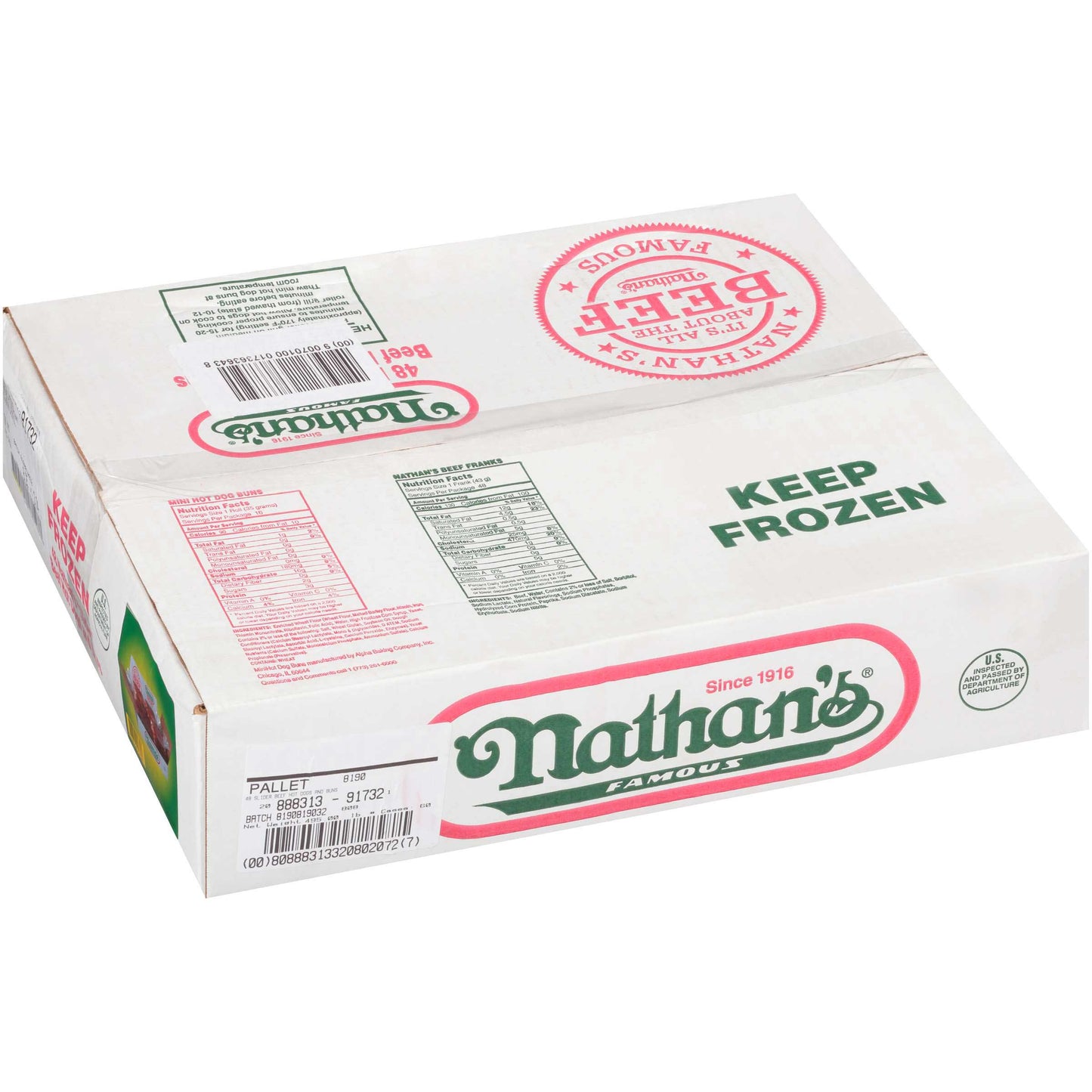 Nathan's Famous Beef Slider Bun Combo Piece 96 Piece - 1 Per Case.