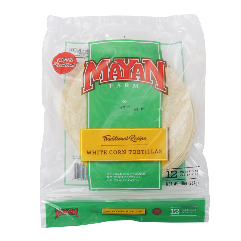 Mayan Farm 6" White Corn Tortilla 0.833 Ounce Size - 12 Per Case.