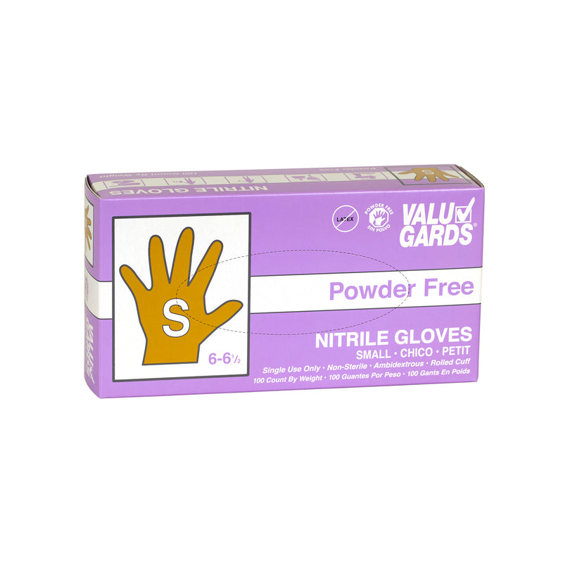 Glove Nitrile Powder Free Purple Small 100 Each - 10 Per Case.