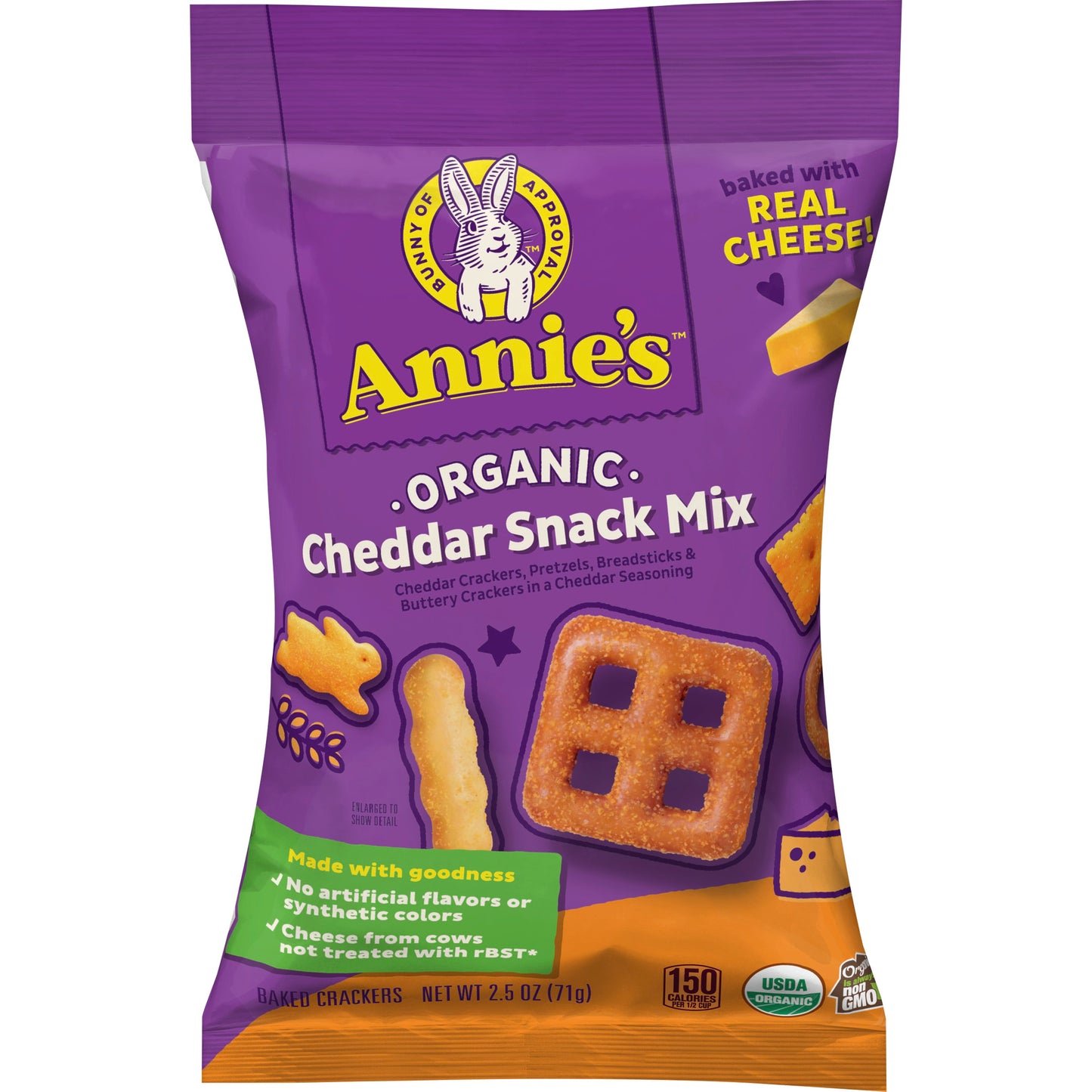 Annie's™ Organic Snack Mix Cheddar 2.5 Ounce Size - 12 Per Case.