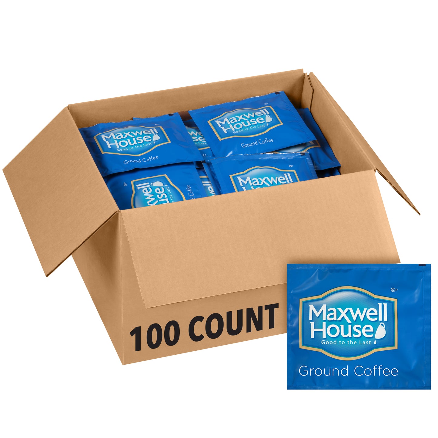 Maxwell House Ground Coffee Filter Packs 100 Case Pack