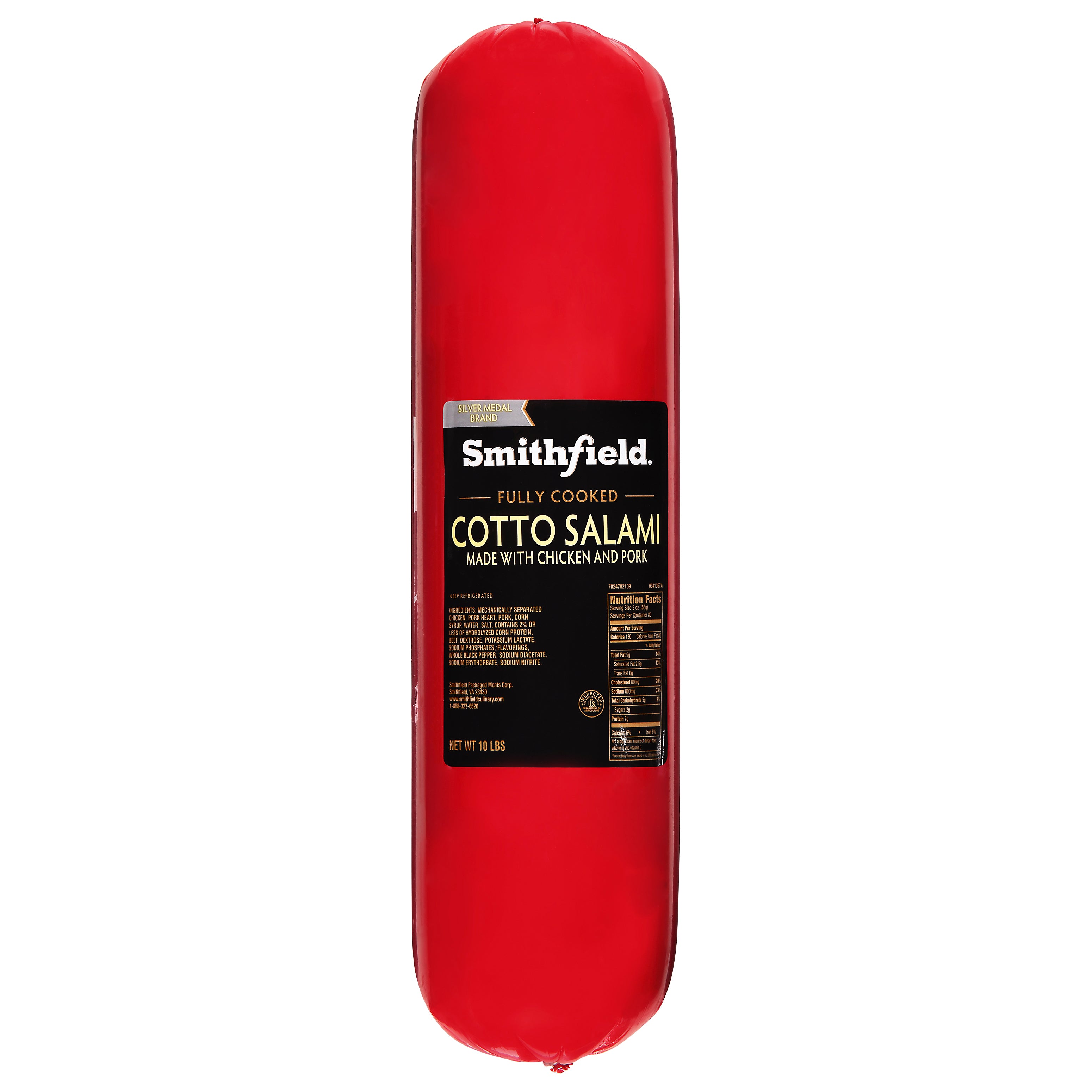 Salami Cotto Silver Medal 10.41 Pound Each - 1 Per Case.