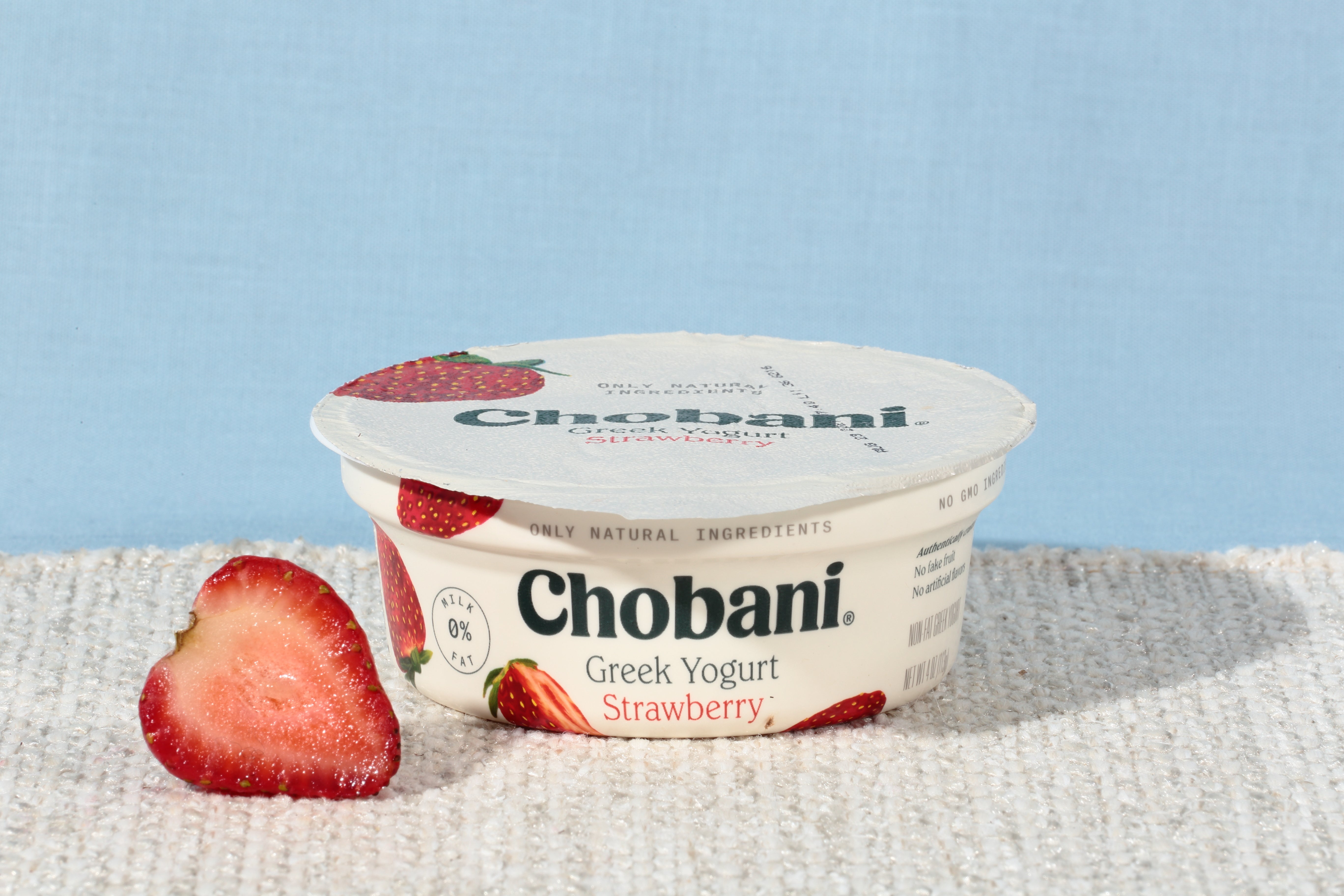 Chobani® Non Fat Greek Yogurt Strawberry 4 Ounce Size - 12 Per Case.