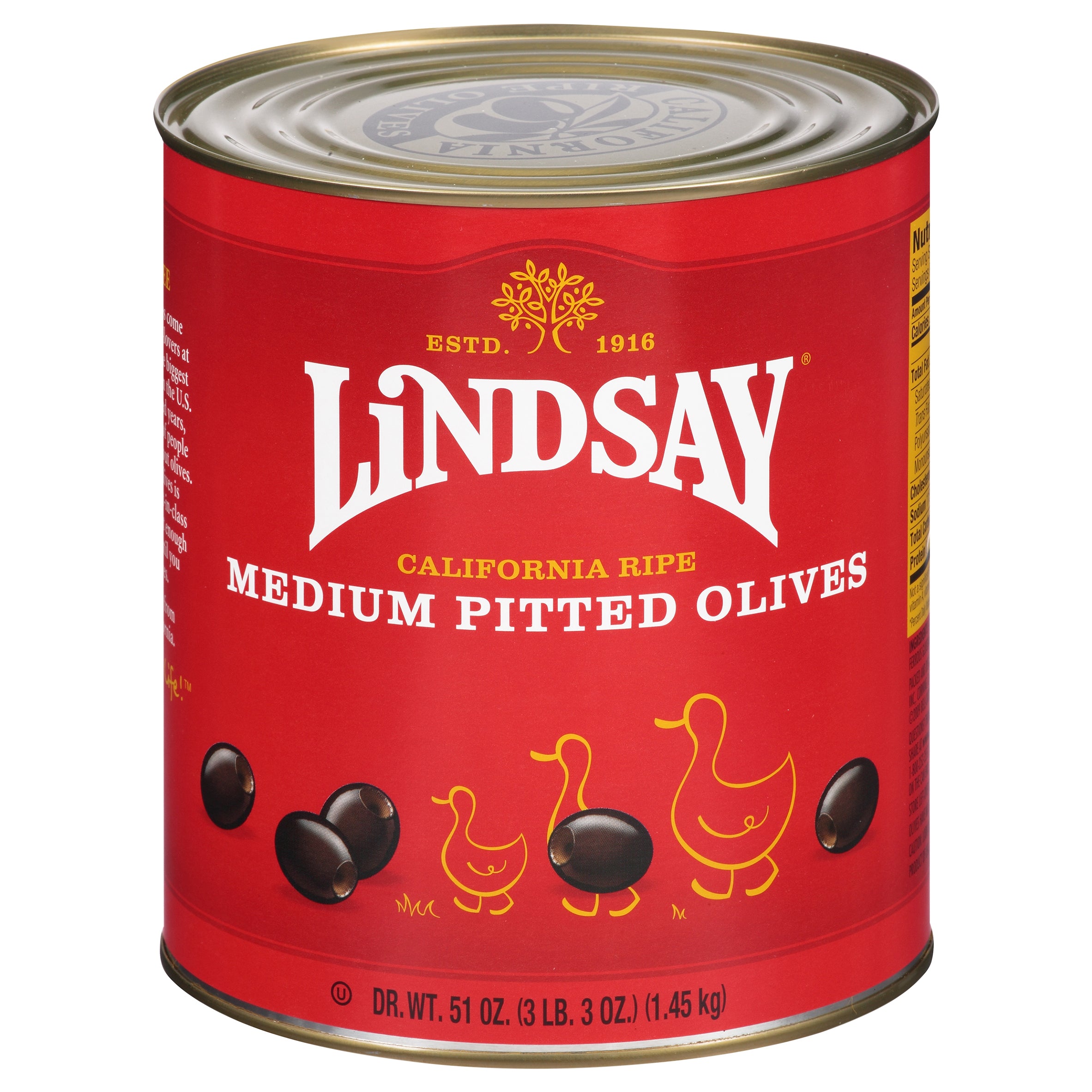 Lindsay Medium Ptd Blk Olvs 51 Ounce Size - 6 Per Case.
