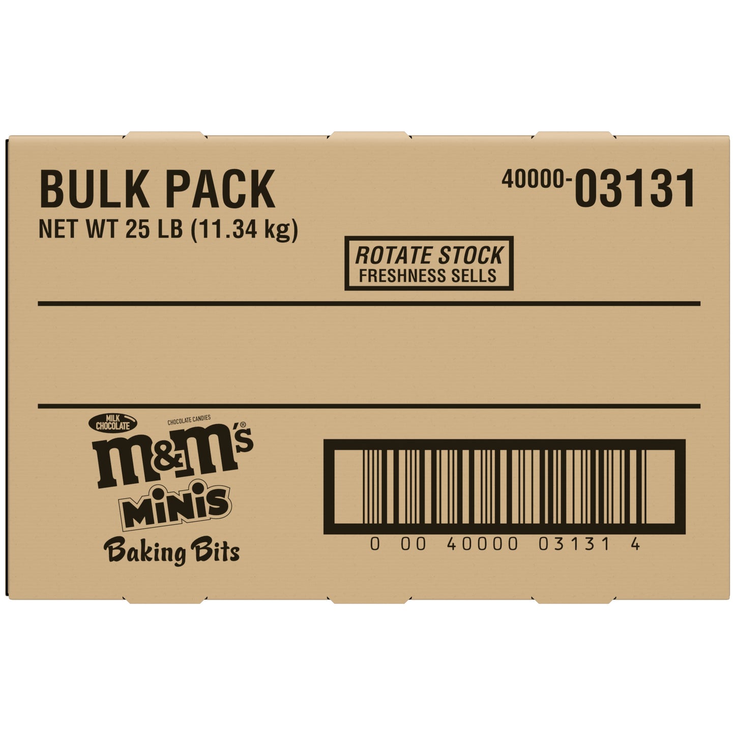 M&m's Minis Milk Baking Bits Bulk 25 Pound Each - 1 Per Case.