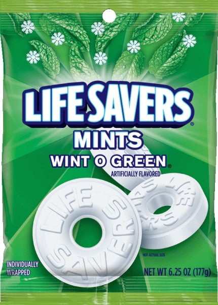 Life Savers Wintogreen 6.25 Ounce Size - 12 Per Case.