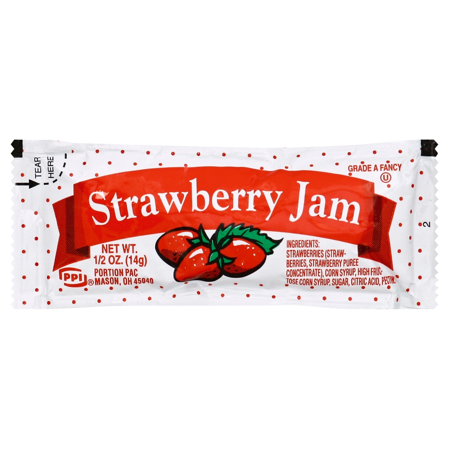 PPI Single Serve Strawberry Jam 0.5 Ounce Packets 200 Per Case