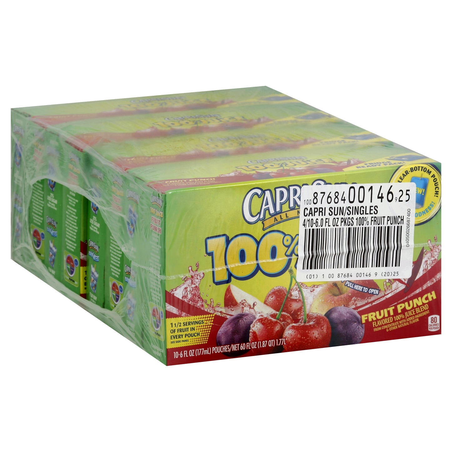 Capri Sun Juice Ready To Drink Fruit Punch Juice, 6 Fluid Ounce - 40 Per Case.