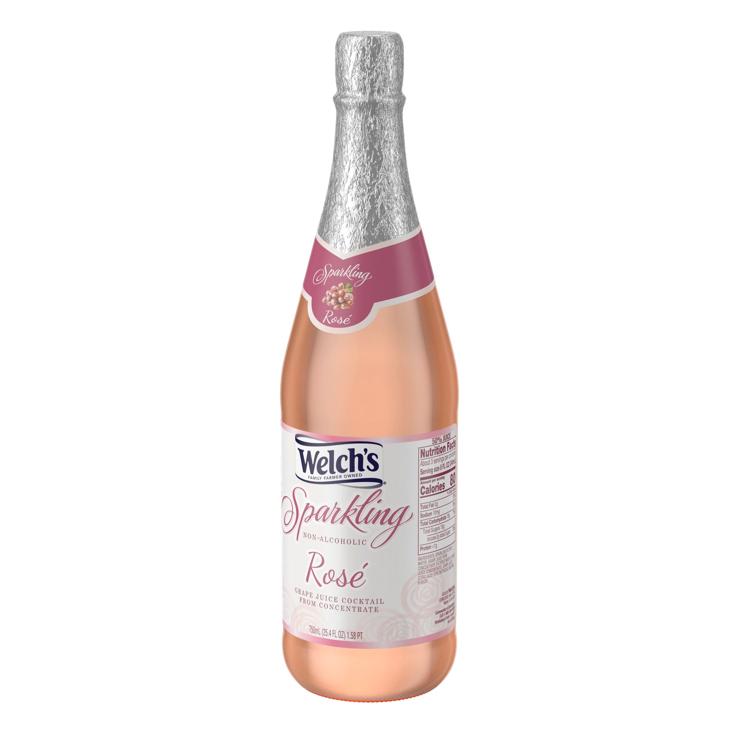 Fl Sparkling Juice Cocktail Rosegrape 25.4 Fluid Ounce - 12 Per Case.