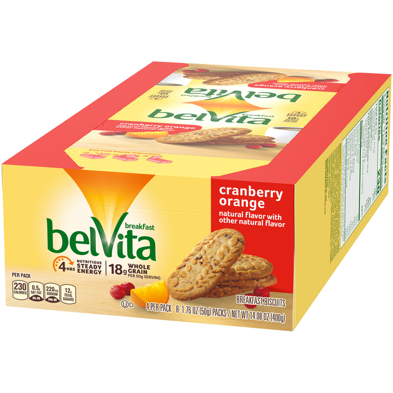 Belvita Breakfast Biscuit Cranberry Orange 1.76 Ounce Size - 64 Per Case.