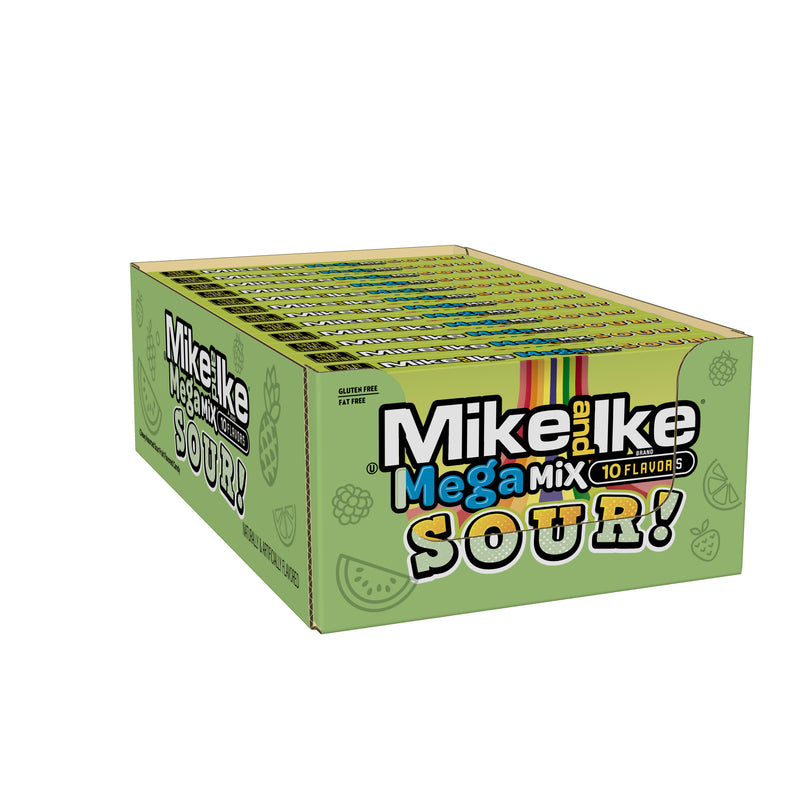 Mike Ike Mega Mix Sour Stand Up Bag, 10 Ounces, 8 per Case, Price/Case