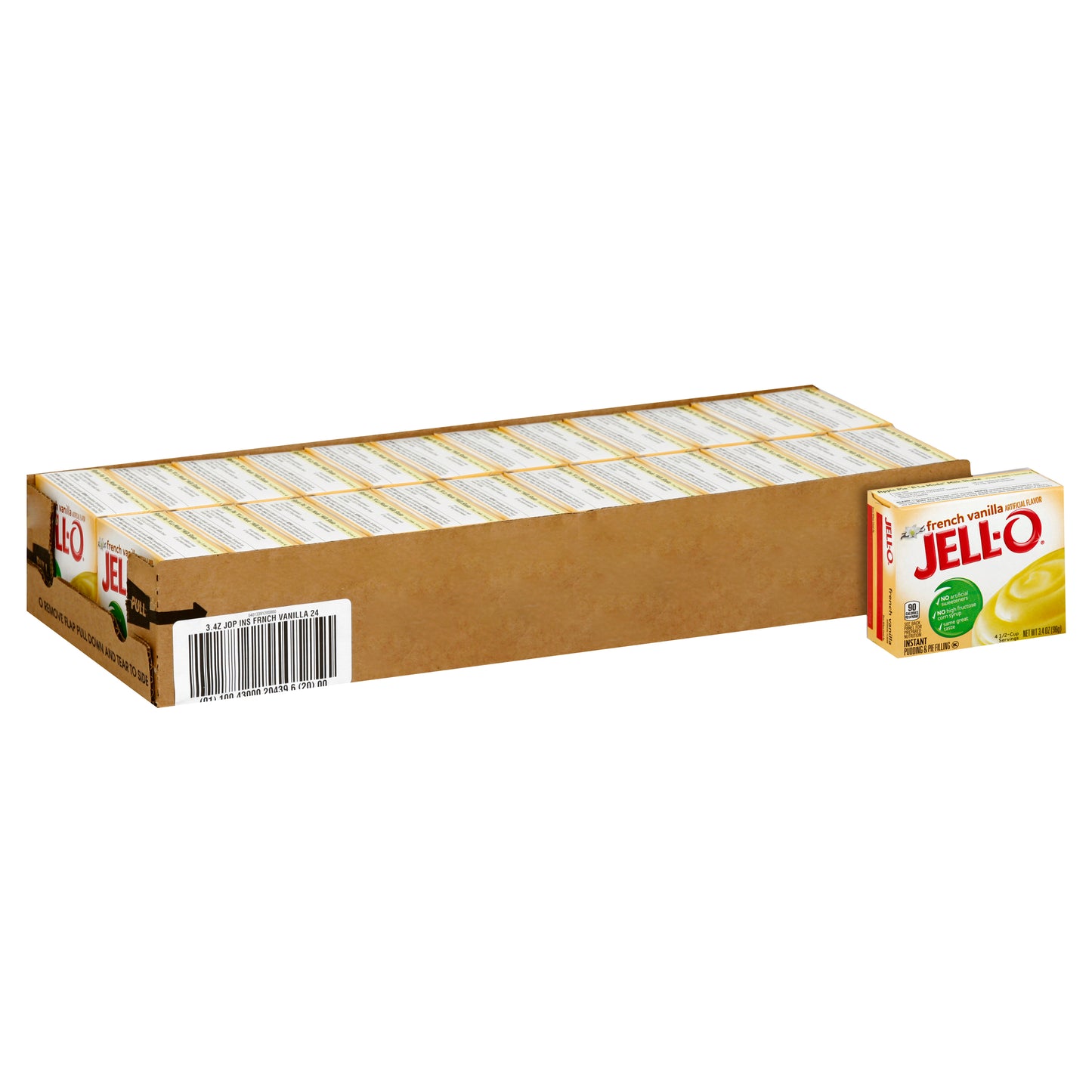 Jell-O Instant French Vanilla Pudding, 3.4 Ounce Size - 24 Per Case.