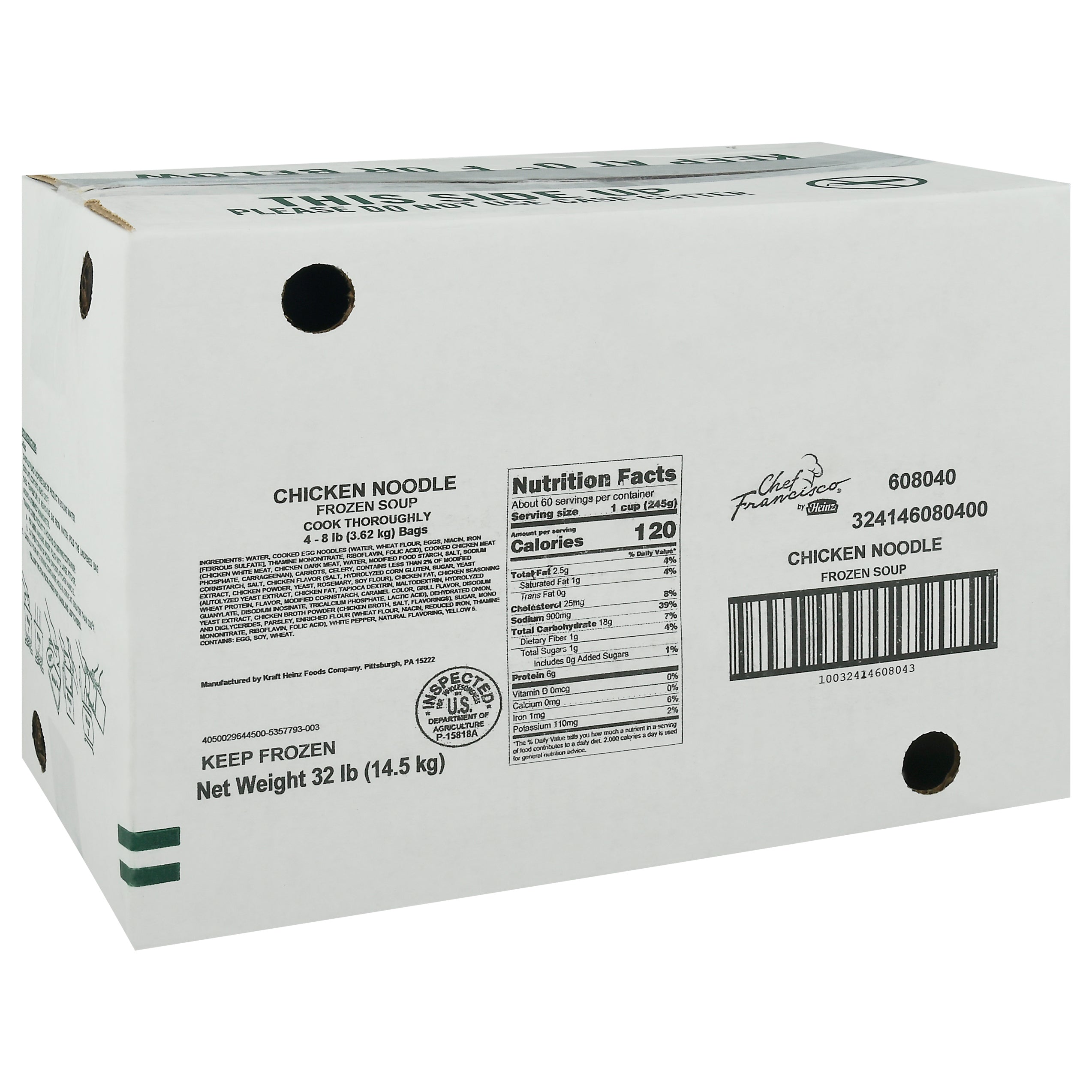HEINZ CHEF FRANCISCO Chicken Noodle Soup 8 lb. Bag 4 Per Case