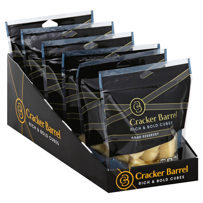 Cracker Barrel Snacking Cubes Aged Reserve Cheddar, 2 Ounce Size - 6 Per Case.