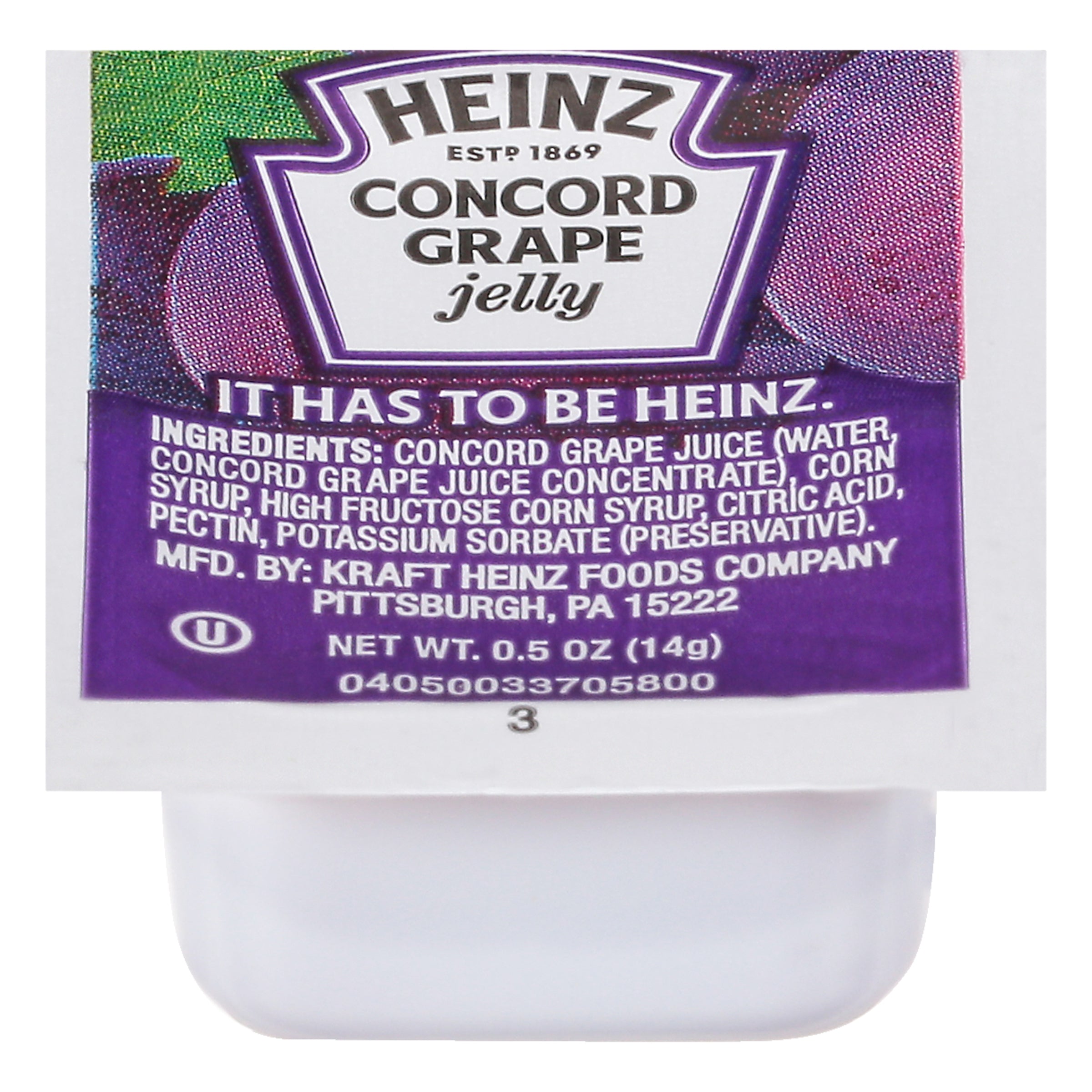 HEINZ Single Serve Grape Jelly 0.5 Ounce Cups 200 Per Case