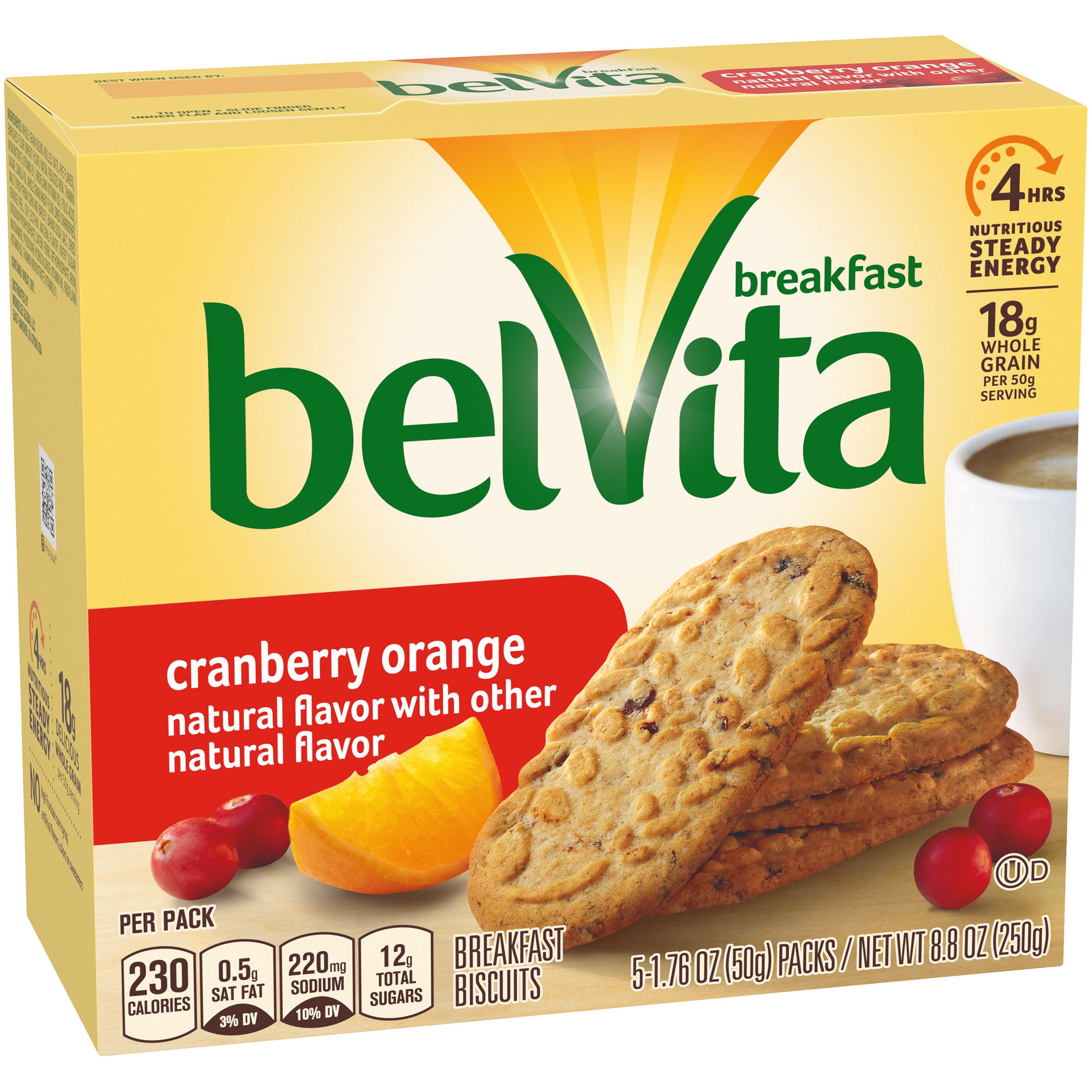 Belvita Cookie Cranberry Orange 1.76 Ounce Size - 30 Per Case.