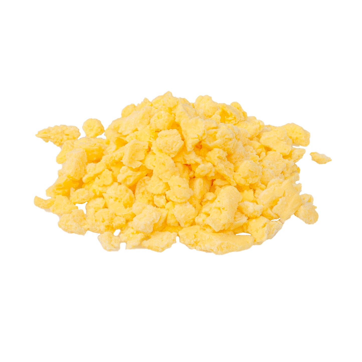 Precooked Scrambled Eggs Small Curd Bulk Frozen 30 Pound Each - 1 Per Case.