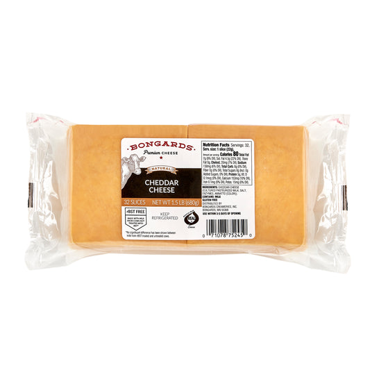 Bongards Cheddar Cheese 1.5 Pound Each - 8 Per Case.