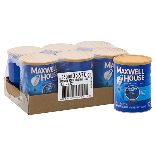 Maxwell House Original Ground Coffee, 11.5 Ounce Size - 6 Per Case.