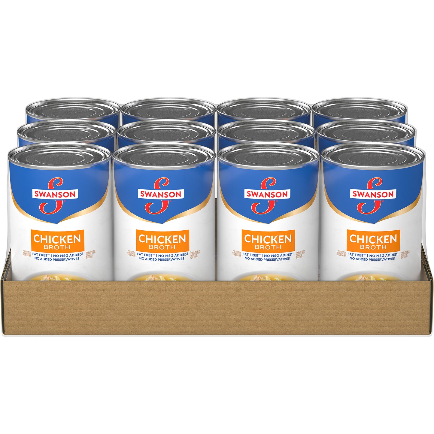 Swanson Soup Chicken Broth 49.5 Ounce Size - 12 Per Case.