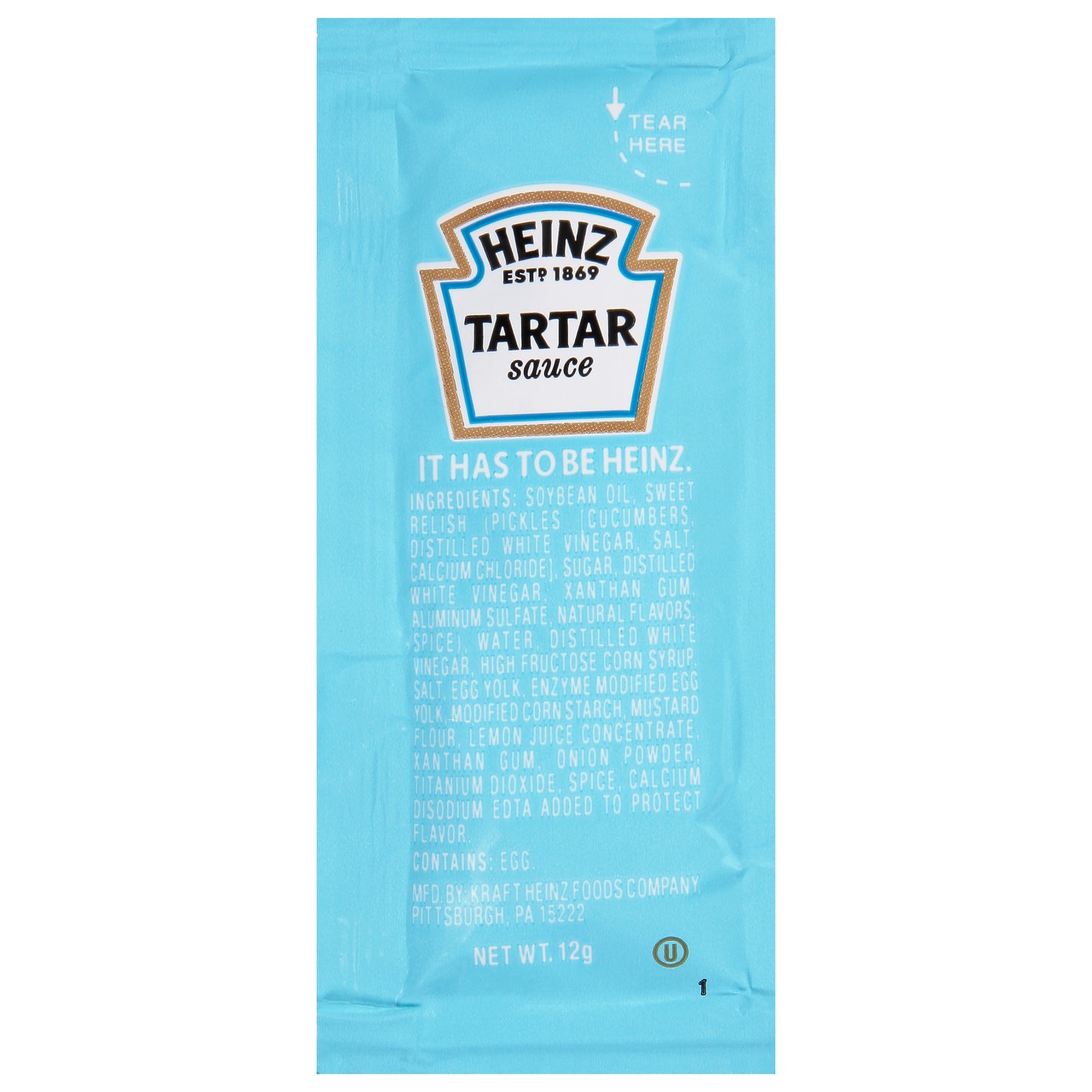 HEINZ Single Serve Tartar Sauce 12 Gram Packets 200 Per Case