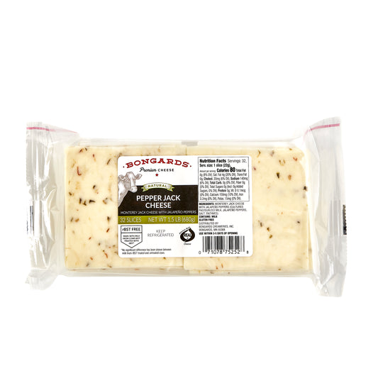 Bongards Cheese Pepper Jack 1.5 Pound Each - 8 Per Case.