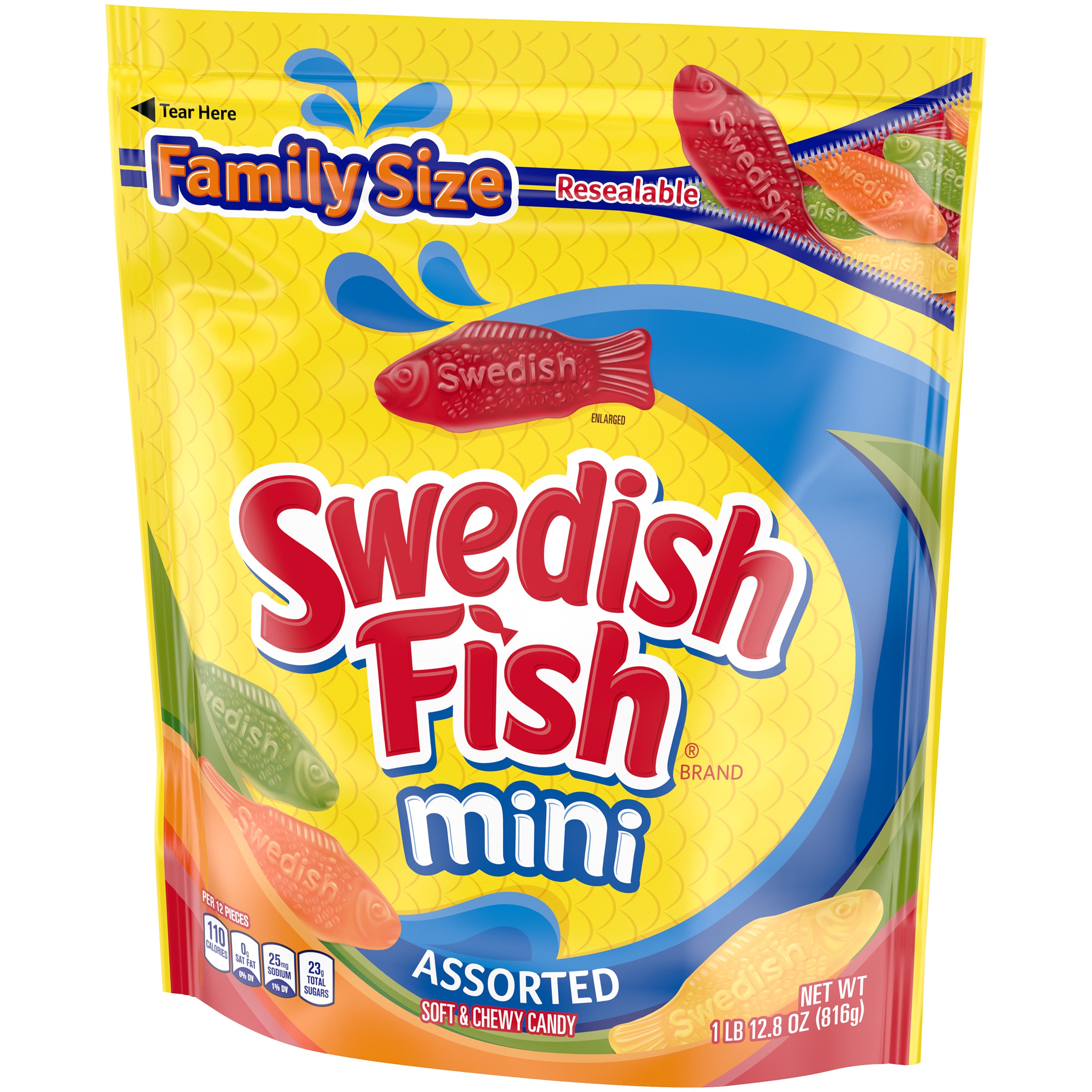 Swedish Fish Soft Candy Assorted Pound 1.8 Pound Each - 4 Per Case.