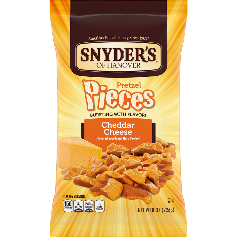 Snyder's Of Hanover Pretzel Pieces Cheddar Cheese 8 Ounce Size - 6 Per Case.