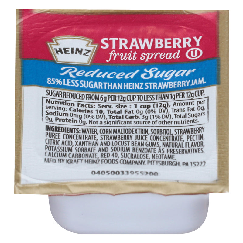 HEINZ Reduced Sugar Assorted Jelly 0.5 Ounce Cups 200 Per Case