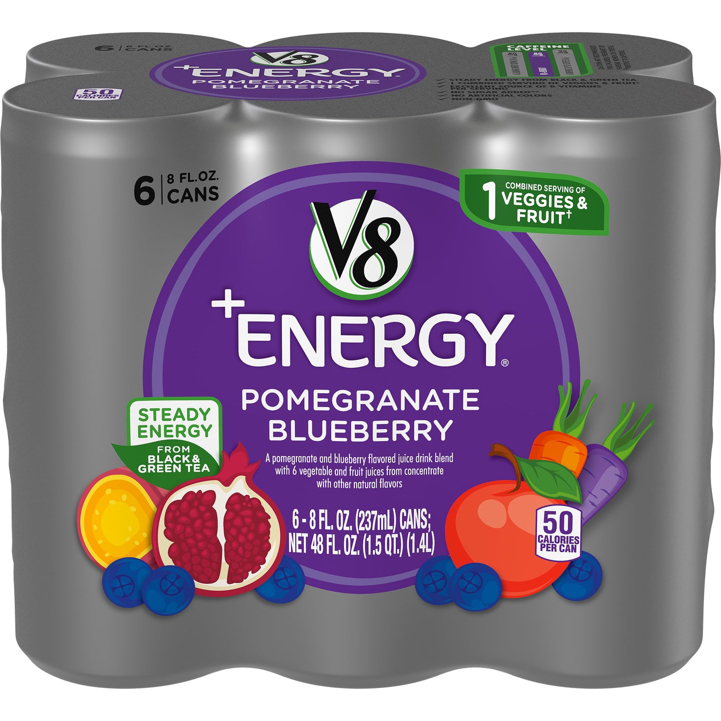 V8 Fusion Energy Pomegranate Blend Signature 48 Fluid Ounce - 4 Per Case.