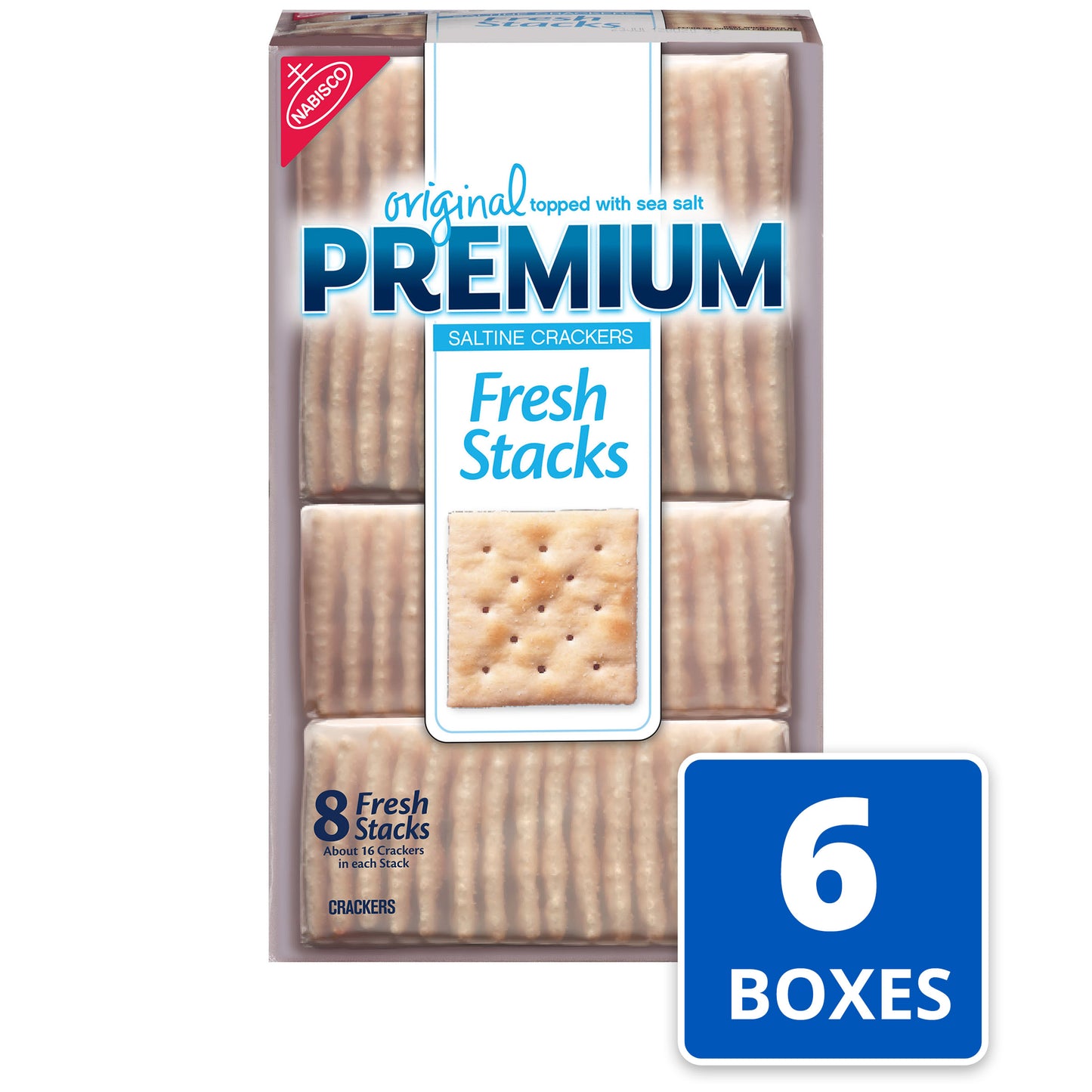 Premium Original Fresh Stacks Saltine Crackers Z 13.6 Ounce Size - 6 Per Case.