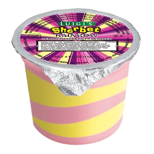 Luigi Rainbow Sherbet Cups 4 Fluid Ounce - 96 Per Case.