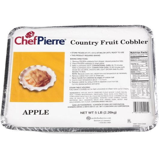 Chef Pierre Apple Country Fruit Cobbler 80 Ounce Size - 4 Per Case.