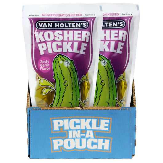 Van Holten's Large Garlic Pickle Individually Packed In A Pouch 1 Each - 12 Per Case.