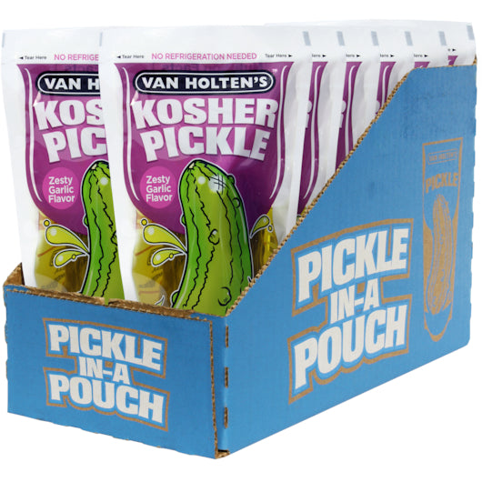 Van Holten's Large Garlic Pickle Individually Packed In A Pouch 1 Each - 12 Per Case.