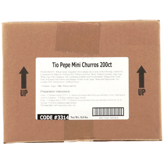 Tio Pepe's 5" Mini Churro, 5 Inches- 200 Per Case.