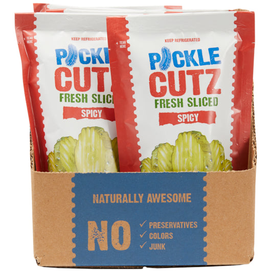 Van Holten's Clean Label Spicy Pickle Cutz 3.25 Ounce Size - 12 Per Case.