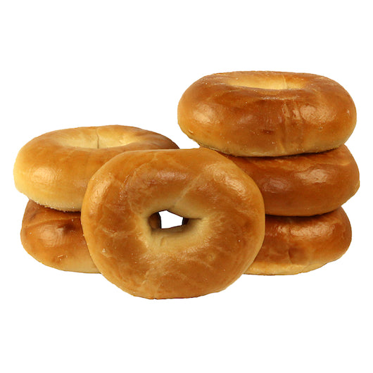 Just Bagels Plain Unsliced Bagel, 6 Each - 8 Per Case.