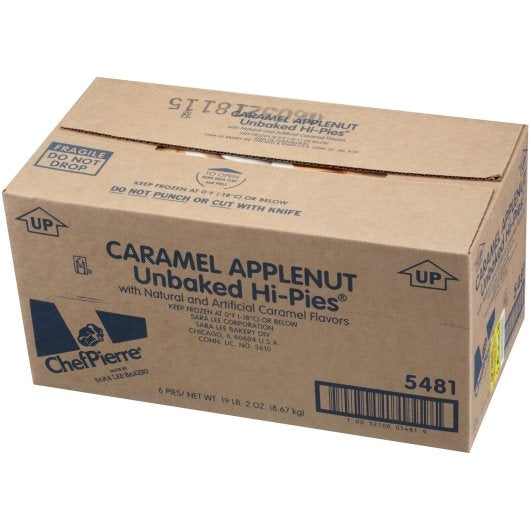 Chef Pierre Caramel Apple Nut Hi-Pie Unbaked 10" Pie 3.186 Pound Each - 6 Per Case.