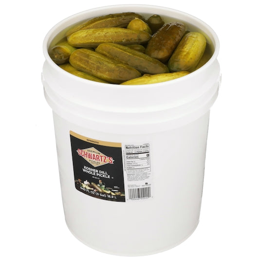 Schwartz's 45 To 55 Count Whole Kosher Pickles, 5 Gallon