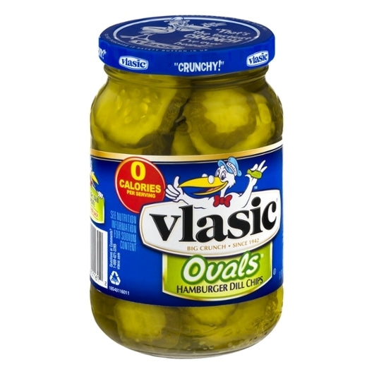 Vlasic Ovals Hamburger Dill Chips, 16 Fluid Ounce - 12 Per Case.