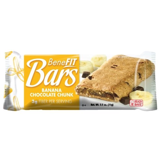 Readi-Bake Benefit Banana Chocolate Chunk Bar 2.5 Ounce Size - 48 Per Case.