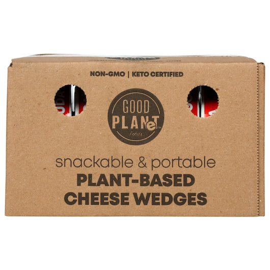 Good Planet Foods Smoked Gouda Plant Based Cheese Wedges 4 Ounce Size - 9 Per Case.