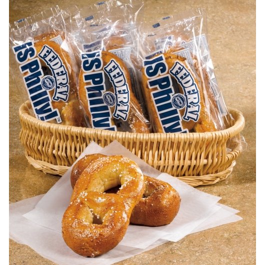 Federal Bakers Individually Wrapped Soft Pretzel 4 Ounce Size - 50 Per Case.