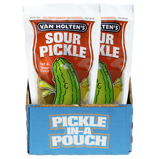 Van Holten's Jumbo Sour Pickle Individually Packed In A Pouch 1 Each - 12 Per Case.