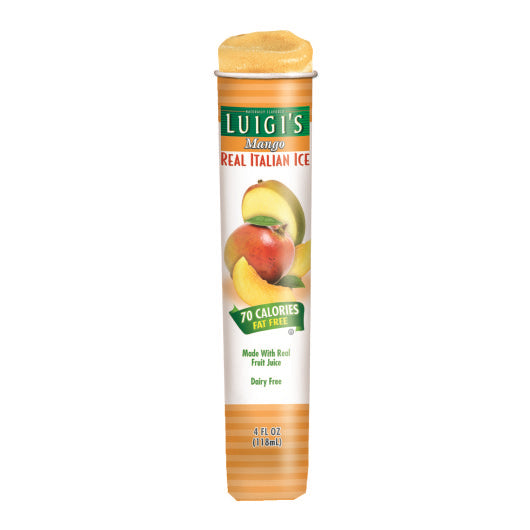 Luigi Mango Real Italian Ice Tube 4 Fluid Ounce - 24 Per Case.