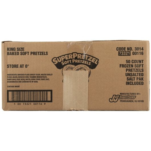 Superpretzel King Baked Pretzel 5 Ounce Size - 50 Per Case.