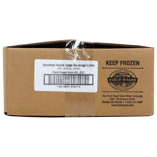 Field Roast Apple Sage Sausage Links 10 Pound Each - 1 Per Case.